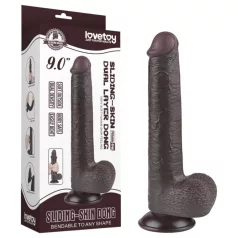 Lovetoy - dildo dublu strat cu ventuză - 20,8cm - maro