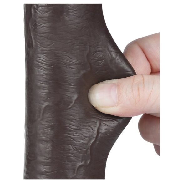 Lovetoy - dildo dublu strat cu ventuză - 20,8cm - maro