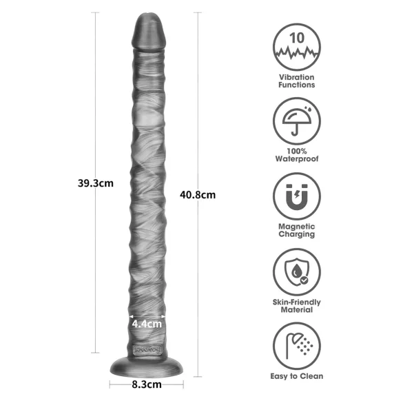 Lovetoy King Sized - vibrator mare - 40,5 cm - gri