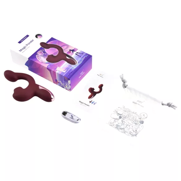 Magic Motion Magic Ponder - Vibrator 2în1 cu braț pentru clitoris - bordo