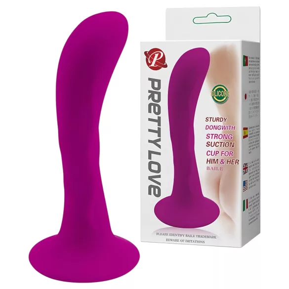 Pretty Love Baile - dop anal curbat cu ventuză - silicon roz