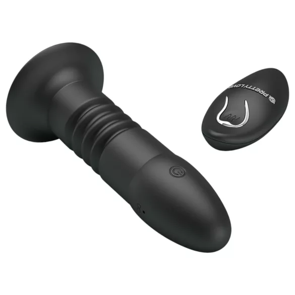 Pretty Love Magic Jinger - vibrator anal cu funcție de împingere - negru