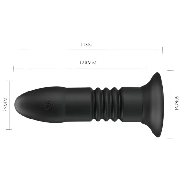 Pretty Love Magic Jinger - vibrator anal cu funcție de împingere - negru
