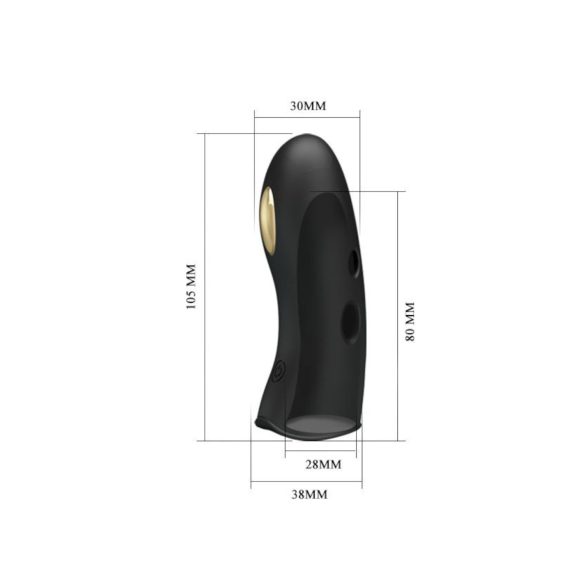 Pretty Love Marico - vibrator pentru deget cu electrostimulare - negru