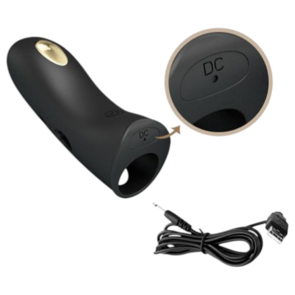 Pretty Love Marico - vibrator pentru deget cu electrostimulare - negru