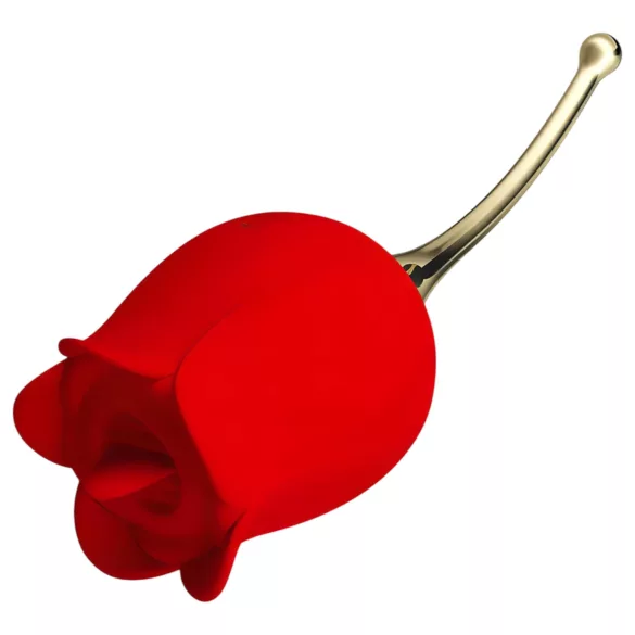 Pretty Love Rose Lover - vibrator clitoridian cu limbă 2în1 - roșu