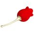 Pretty Love Rose Lover - Vibrator 2in1 cu limbă pentru clitoris (roșu)
