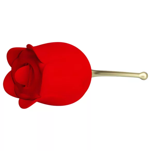 Pretty Love Rose Lover - vibrator clitoridian cu limbă 2în1 - roșu