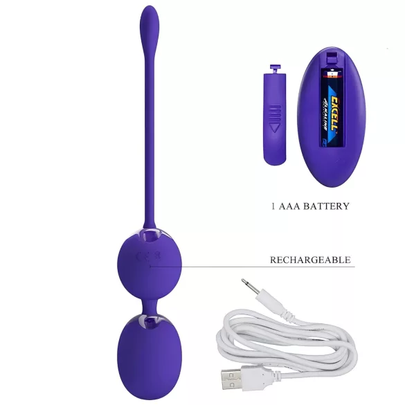 Pretty Love Willie Youth - biluțe vaginale cu telecomandă - silicon mov