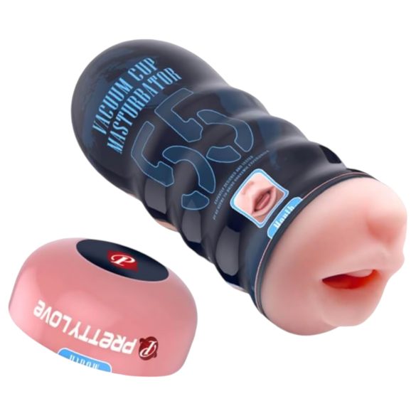 Pretty Love Vacuum Cup - masturbator gură realist (natur)