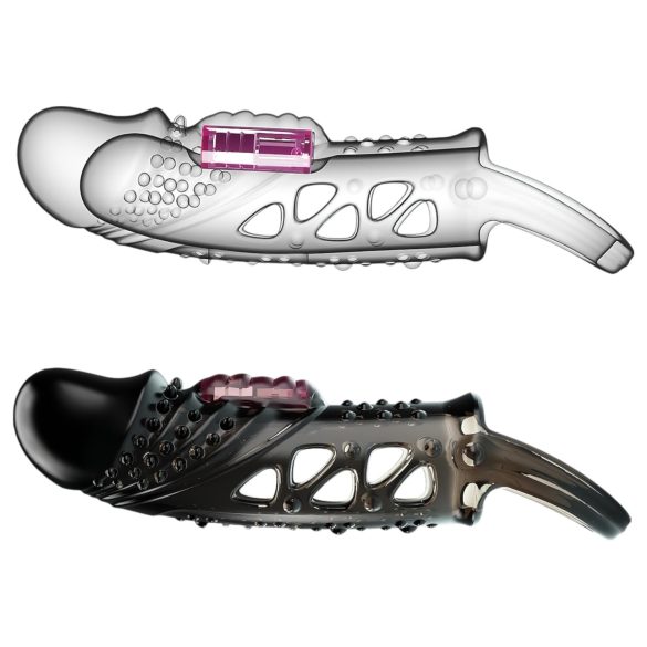 Pretty Love Cecelia - mânecă peniană vibrantă cu inel - silicon negru