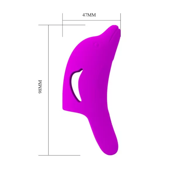 Pretty Love Delphini - vibrator pentru deget cu delfin - mov