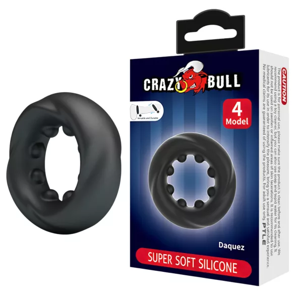 Crazy Bull - inel pentru penis - stimulator - silicon negru
