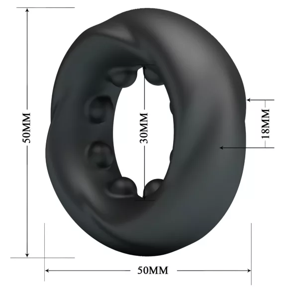 Crazy Bull - inel pentru penis - stimulator - silicon negru