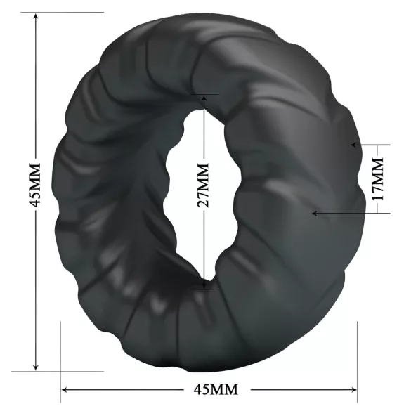 Crazy Bull - inel penis extra rezistent - silicon negru