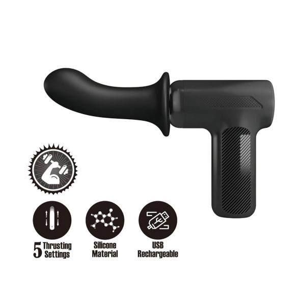 Pretty Love Dj Doctor - vibrator pistol împingător (negru)