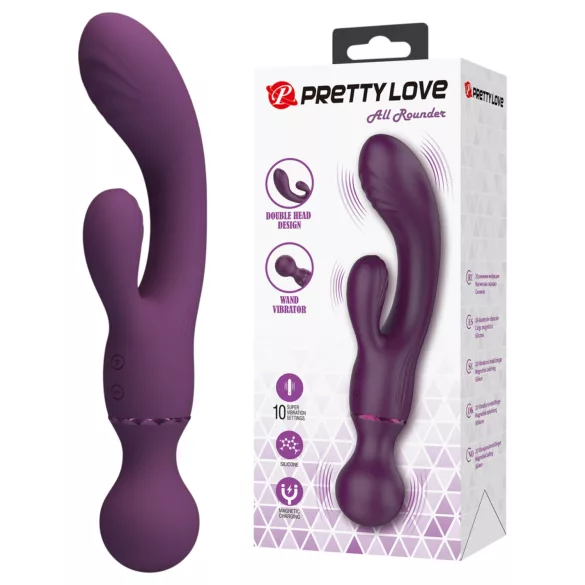 Pretty Love All Rounder - vibrator dublu pentru punctul G și clitoris (mov)