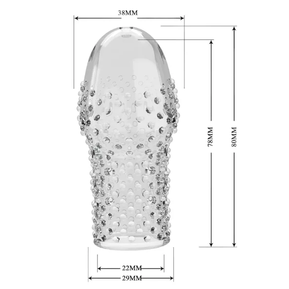 Pretty Love Becks - mânecă pentru penis - extensie realistă - transparent