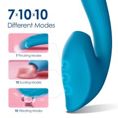   Vibeconnect - Vibrator punctul G și stimulator clitoral rezistent la apă (albastru)