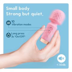   Vibeconnect - mini vibrator de masaj, impermeabil si reîncărcabil (roz)