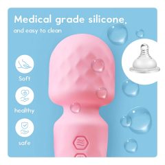   Vibeconnect - mini vibrator de masaj reîncărcabil, rezistent la apă (roz)