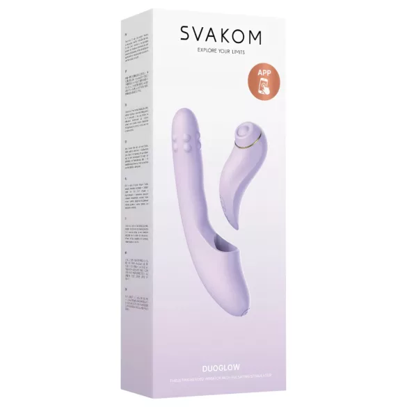 Svakom DuoGlow - vibrator dublu stimulare punct G și clitoris - mov