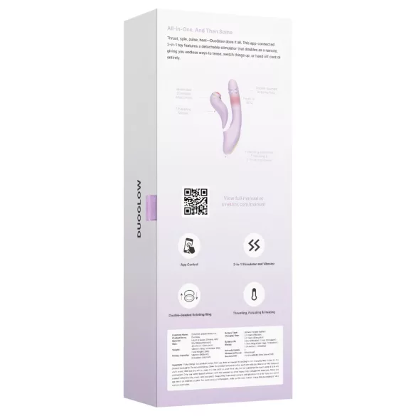 Svakom DuoGlow - vibrator dublu stimulare punct G și clitoris - mov