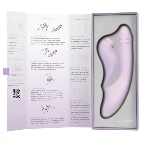 Svakom DuoGlow - vibrator dublu stimulare punct G și clitoris - mov