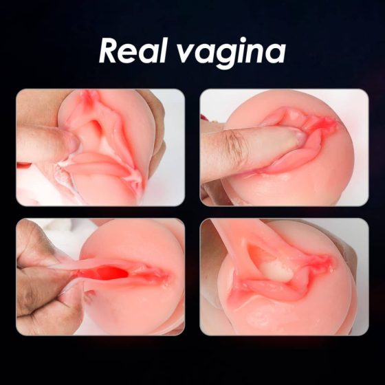 Zemalia 3D Real Touch - vagină artificială realistă în husă (negru-natural)