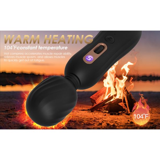 Seawind Myron - vibrator de masaj cu încălzire, reîncărcabil (negru)