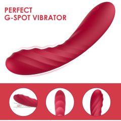   Vibeconnect Hilary - vibrator cu punct G, cu baterie, din silicon (roșu)