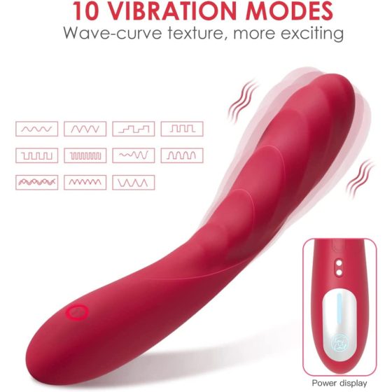 Vibeconnect Hilary - vibrator cu punct G, cu baterie, din silicon (roșu)