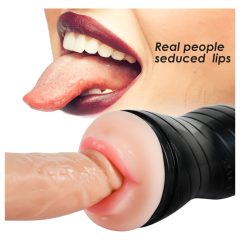   Vibeconnect - masturbator realist cu gură și vagină artificială (natural-negru)