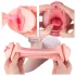 Vibeconnect - masturbator realist gură și vagin artificial - silicon natur-negru
