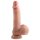 Dildo real, ventuză și testicule, 18cm, natural, dual density