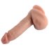 Dildo real, ventuză și testicule, 18cm, natural, dual density