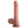 Dual Density - dildo realist cu ventuză și testicule - 20 cm (natural)