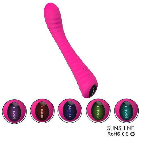 Sex HD Sunshine - vibrator pentru punctul G - reîncărcabil, texturat - roz