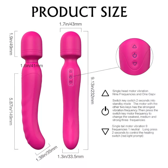 Sex HD Iris - vibrator masaj dublu motor cu încălzire - silicon roz
