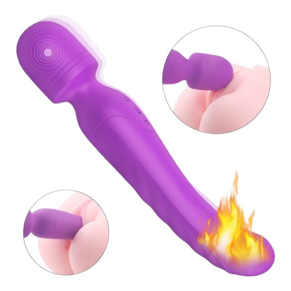 Vibrator Iris cu încălzire, 2 motoare (mov)