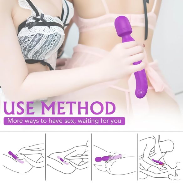 Sex HD Iris - vibrator masaj cu încălzire și 2 motoare - mov