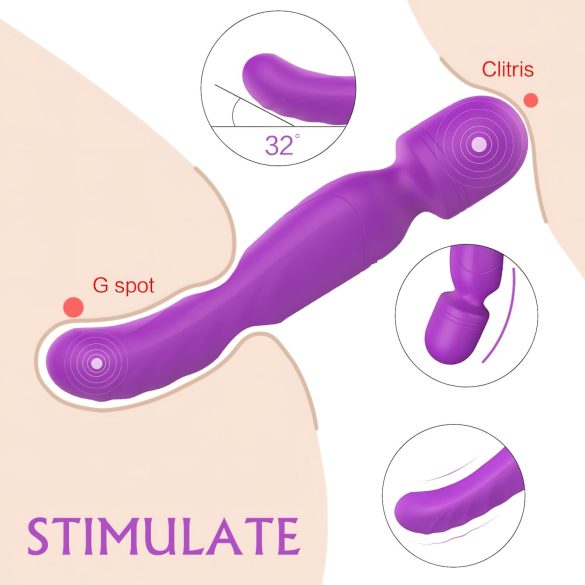 Sex HD Iris - vibrator masaj cu încălzire și 2 motoare - mov