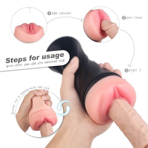 Sex HD Marcus - vagină artificială realistă în husă (negru-natural)