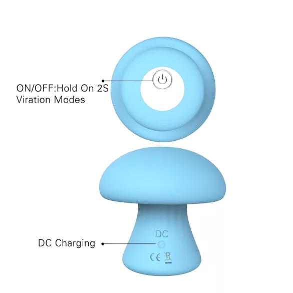 Magic Mushroom - vibrator facial cu acumulator (albastru)