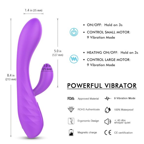 Sex HD Muses - vibrator reîncărcabil waterproof - mov