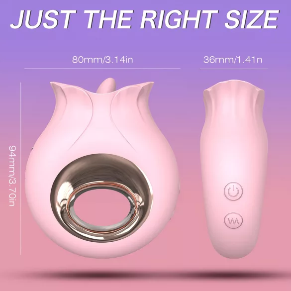 Sex HD - vibrator pentru sex oral - stimulare limbă - silicon roz