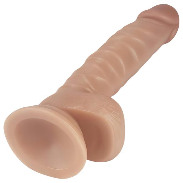 Lovetoy Real Extreme - dildo cu ventuză - 21cm - culoare naturală
