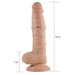   Lovetoy Real Extreme - dildo cu ventuza si testicule - 21cm (natural)