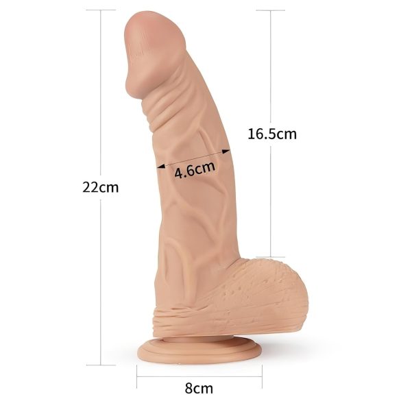 Lovetoy Real Extreme - dildo cu ventuză - realist - 23cm - culoare naturală