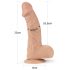 Lovetoy Real Extreme - dildo cu ventuză - realist - 23cm - culoare naturală